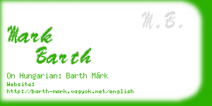 mark barth business card