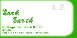 mark barth business card